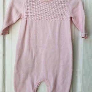 NEW without tags Infant Pink Cotton Sweater Romper-Size 3-6 Months